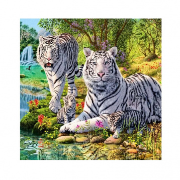 Семейство белых тигров Molly KH0367, цена 654 руб. - интернет-магазин Мадам Брошкина