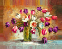 Цветы тюльпанов Алмазная живопись АЖ.1131