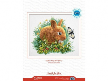 Кролик и бабочка RTO M323, цена 725 руб. - интернет-магазин Мадам Брошкина