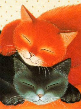 Спящие коты Алмазная живопись АЖ.1306, цена 1 514 руб. - интернет-магазин Мадам Брошкина