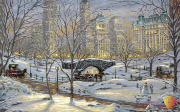 Зима в Нью-Йорке Алмазная живопись АЖ.1281, цена 3 316 руб. - интернет-магазин Мадам Брошкина