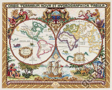Старая карта мира Janlynn 015-0223, цена 5 728 руб. - интернет-магазин Мадам Брошкина