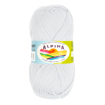 Пряжа Альпина Tommy цв.002 белый Alpina 8016302042, цена 1 292 руб. - интернет-магазин Мадам Брошкина