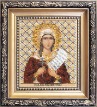 Икона святой мученицы НикиВиктории Чаривна Мить Б-1136, цена 550 руб. - интернет-магазин Мадам Брошкина