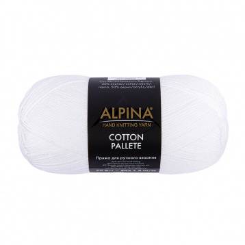 Пряжа Альпина Cotton Pallete цв.01 белый Alpina 92603475264, цена 1 716 руб. - интернет-магазин Мадам Брошкина