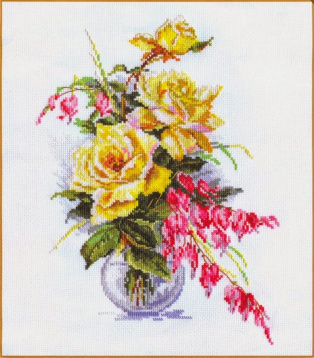 Желтые розы Алиса 2-20, цена 745 руб. - интернет-магазин Мадам Брошкина