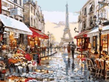 Нарядная парижская улочка Цветной EX5691, цена 938 руб. - интернет-магазин Мадам Брошкина