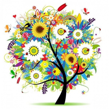 Дерево в цветах Алмазная живопись АЖ.344, цена 2 614 руб. - интернет-магазин Мадам Брошкина