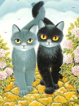 Коты Алмазная живопись АЖ.1301, цена 1 590 руб. - интернет-магазин Мадам Брошкина