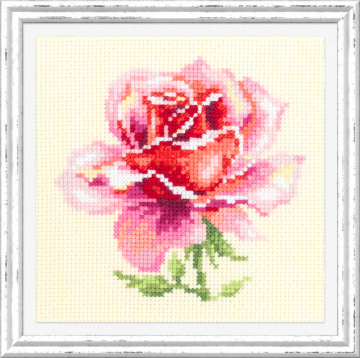 Розовая роза Чудесная Игла 150-002, цена 245 руб. - интернет-магазин Мадам Брошкина