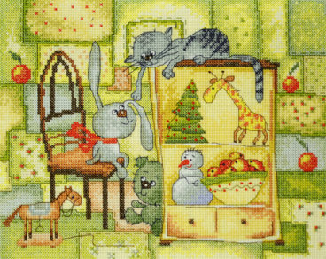 "Рождественское одеяло" по рисунку В. Кирдий Марья Искусница 15.001.18, цена €12 - интернет-магазин Мадам Брошкина