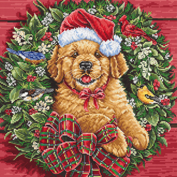 Рождественский щенок Letitstich L8053, цена 3 133 руб. - интернет-магазин Мадам Брошкина