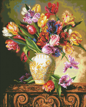 Букет тюльпанов Паутинка М223, цена 3 477 руб. - интернет-магазин Мадам Брошкина