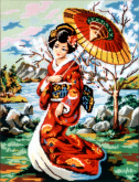 Японская девушка с зонтиком Soulos 10.520
