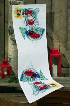 Снеговик с зонтиком Permin 68-6292, цена 4 212 руб. - интернет-магазин Мадам Брошкина