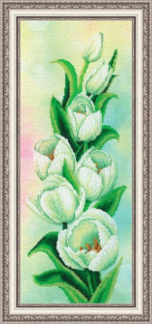 Белые тюльпаны Золотые ручки Ц-022, цена 3 802 руб. - интернет-магазин Мадам Брошкина