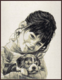Девочка со щенком Палитра 11.003