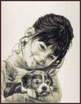 Девочка со щенком Палитра 11.003, цена 872 руб. - интернет-магазин Мадам Брошкина