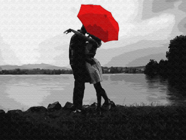 Свидание под красным зонтом Цветной EX5810, цена 984 руб. - интернет-магазин Мадам Брошкина