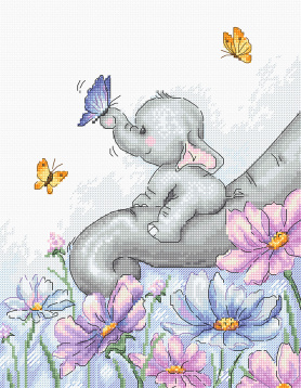 Слон с бабочкой Luca-s B1183, цена 1 384 руб. - интернет-магазин Мадам Брошкина