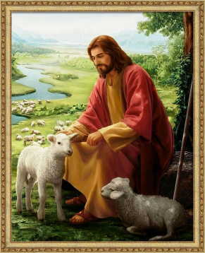 Христос Пастырь Алмазная живопись АЖ.4112, цена 1 681 руб. - интернет-магазин Мадам Брошкина