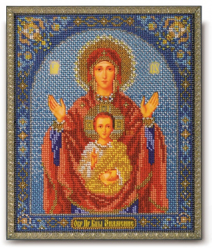 Богородица Знамение Кроше В-157, цена 1 405 руб. - интернет-магазин Мадам Брошкина