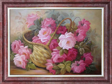 Розы в корзине Каролинка КЛ-3039, цена 330 руб. - интернет-магазин Мадам Брошкина
