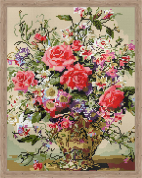 Розы в шикарной вазе Цветной QA201487, цена 2 026 руб. - интернет-магазин Мадам Брошкина