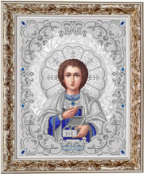 Святой Пантелеймон в жемчуге Благовест ЖС-3016, цена 341 руб. - интернет-магазин Мадам Брошкина