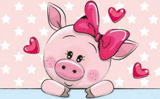 Влюбленная свинка Цветной LC007