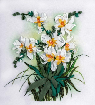 Белые орхидеи Panna ЖК-2048, цена 1 174 руб. - интернет-магазин Мадам Брошкина