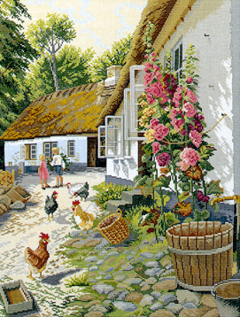 Цветущий деревенский дворик Eva Rosenstand 12-710, цена 15 524 руб. - интернет-магазин Мадам Брошкина