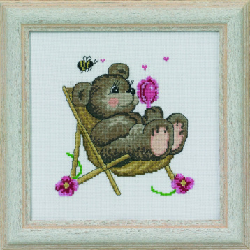 Медвежонок на стуле Permin 13-3357, цена 1 295 руб. - интернет-магазин Мадам Брошкина