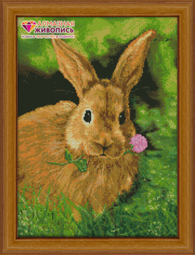 Кролик на обеде Алмазная живопись АЖ.1082, цена 2 287 руб. - интернет-магазин Мадам Брошкина