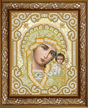 Богородица в жемчуге Благовест И-5098, цена 119 руб. - интернет-магазин Мадам Брошкина