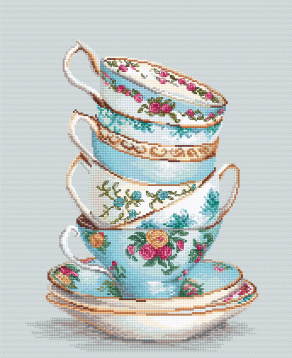 Бирюзовые чайные чашки Luca-s BA2325, цена 1 713 руб. - интернет-магазин Мадам Брошкина