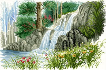 Лесной ручей Алмазная живопись АЖ.160, цена 2 586 руб. - интернет-магазин Мадам Брошкина