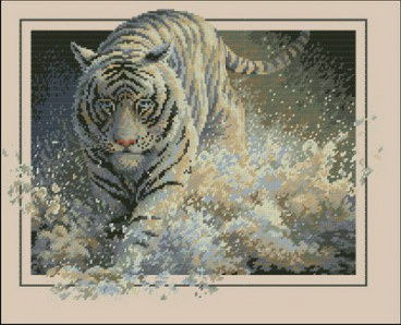 Белый тигр Dimensions 35108, цена 5 071 руб. - интернет-магазин Мадам Брошкина