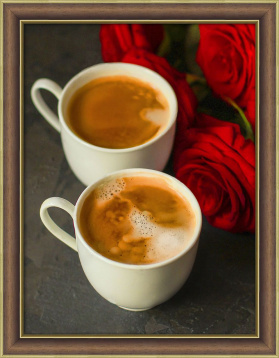 Кофе и розы Алмазная живопись АЖ.4119, цена 1 066 руб. - интернет-магазин Мадам Брошкина