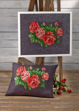 Красные розы Permin 90-6425, цена 4 145 руб. - интернет-магазин Мадам Брошкина