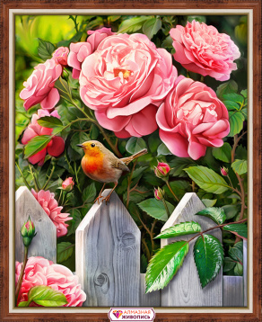 Птичка в саду Алмазная живопись АЖ.1743, цена 2 556 руб. - интернет-магазин Мадам Брошкина