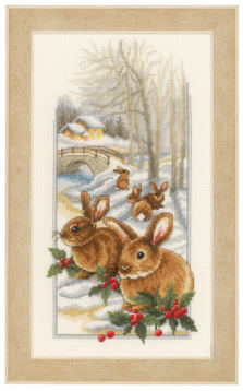 Кролики на снегу Vervaco PN-0150174, цена €31 - интернет-магазин Мадам Брошкина