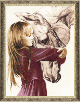 Девочка с лошадью Золотое руно СВ-016, цена 1 730 руб. - интернет-магазин Мадам Брошкина