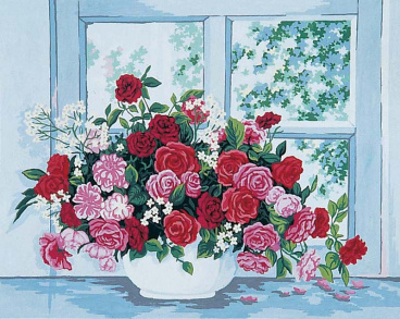 Розы на окне Grafitec 11.399, цена €13 - интернет-магазин Мадам Брошкина