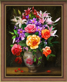 Розы и лилии Алмазная живопись АЖ.1744