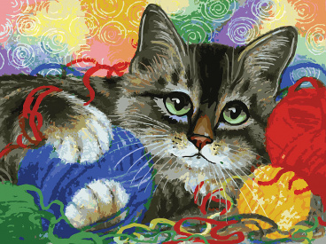 Котик с клубочками Белоснежка 786-АS, цена 929 руб. - интернет-магазин Мадам Брошкина