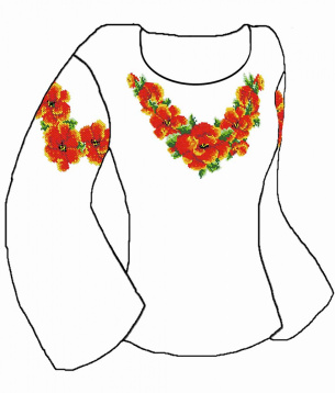 Набор для вышивания женской рубашки Каролинка КБСН ХБ06, цена 1 342 руб. - интернет-магазин Мадам Брошкина