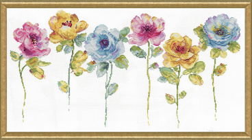 Акварельный цветочный ряд Design Works 3414, цена $45 - интернет-магазин Мадам Брошкина