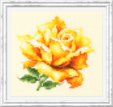 Жёлтая роза Чудесная Игла 150-005, цена 278 руб. - интернет-магазин Мадам Брошкина
