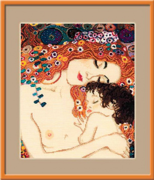 "Материнская любовь" по мотивам картины Г. Климта Риолис 916, цена 1 377 руб. - интернет-магазин Мадам Брошкина